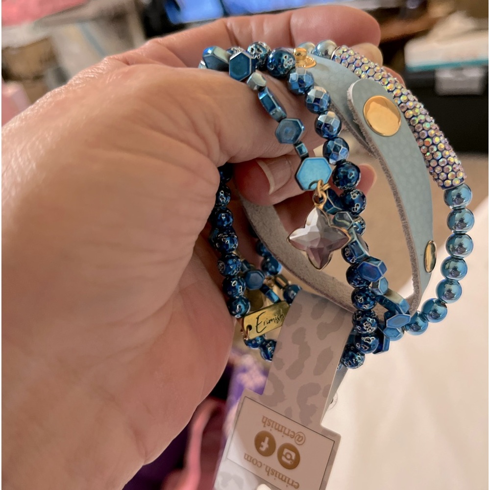 🩵 Royal Sails Metallic 4 piece Bracelet Set